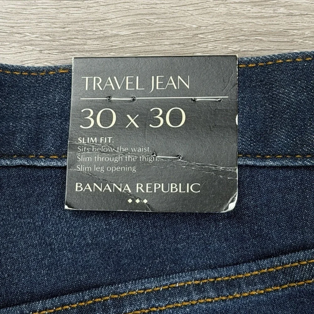 Banana‎ Republic Men's Slim Fit Traveler Jeans Dark Blue Size 30x30 New